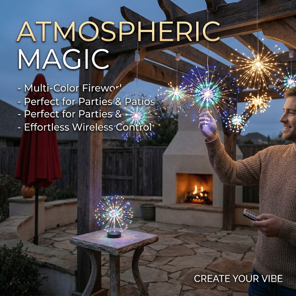 🎆 4-Pack Solar Fireworks Lights