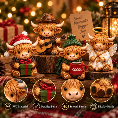 24-Day Highland Cow Advent Calendar - Christmas Countdown Gift Box with Collectible Mini Figurines