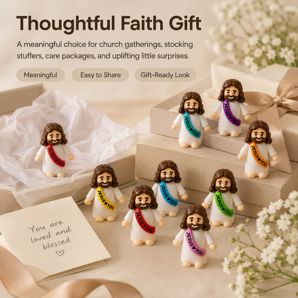 30 Pcs Colorful Mini Jesus Rubber Figurines