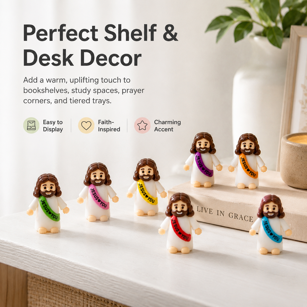 30 Pcs Colorful Mini Jesus Rubber Figurines