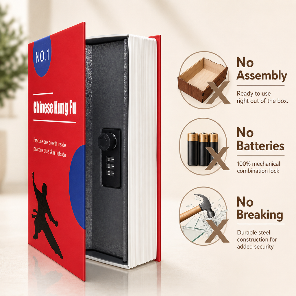 Book Shaped Security Lock Box
