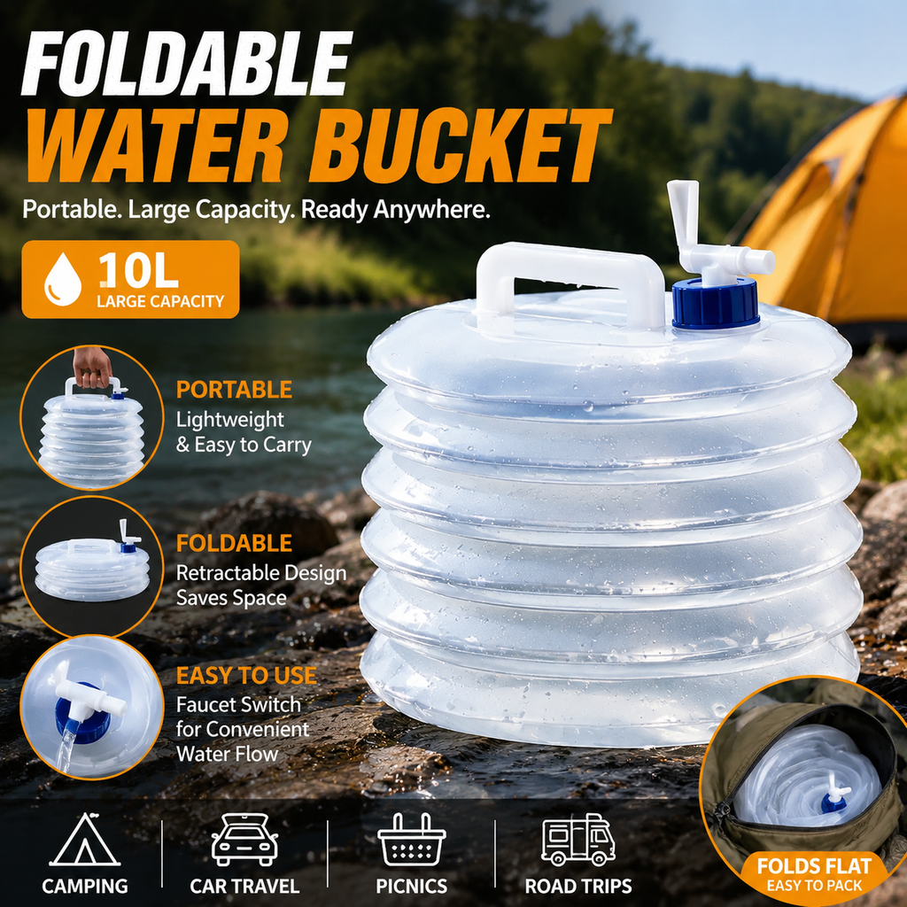Foldable Camping Water Container – 5L/10L/15L Portable Water Bucket