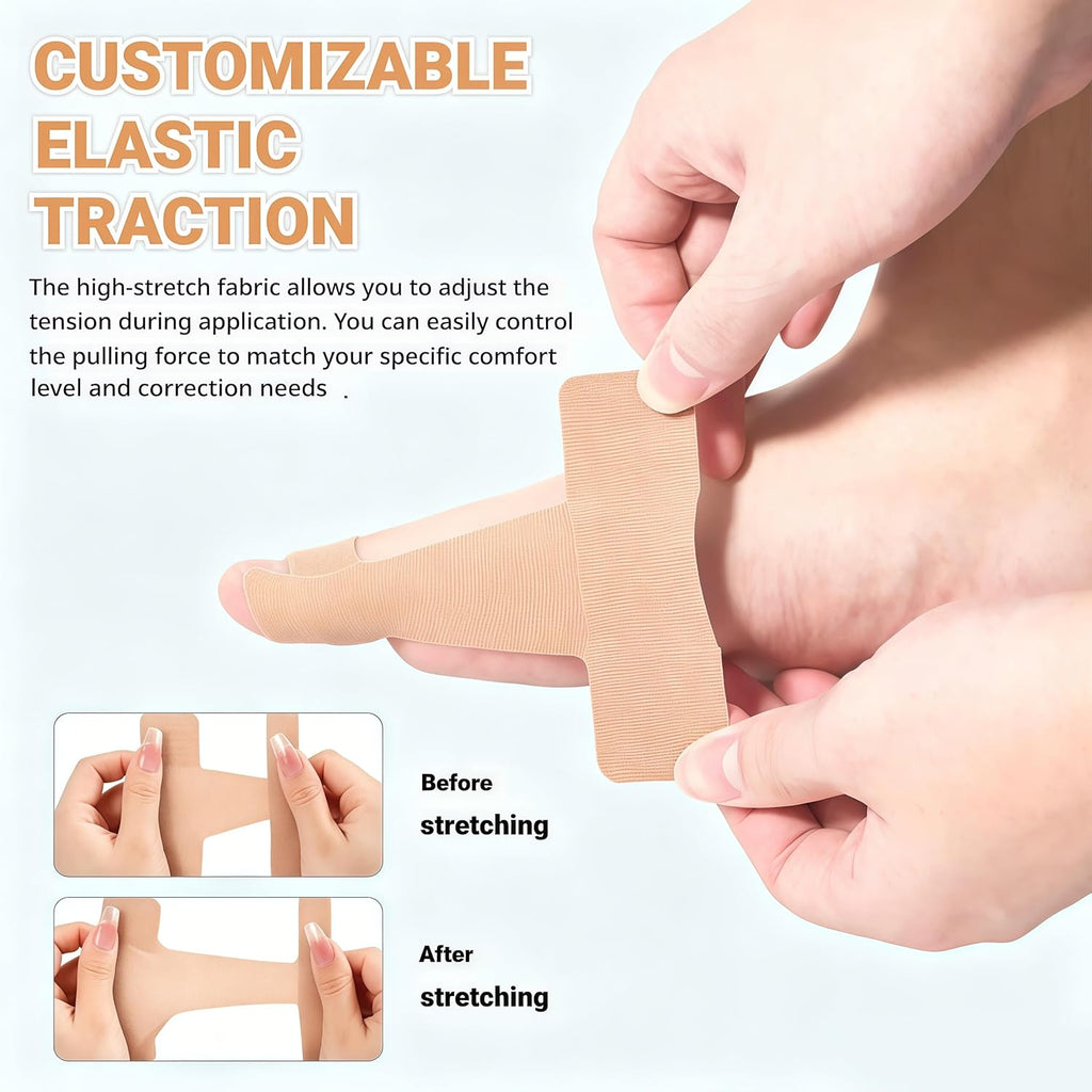 Bunion Corrector Kinesiology Tape - Precut Elastic Support for Big Toe