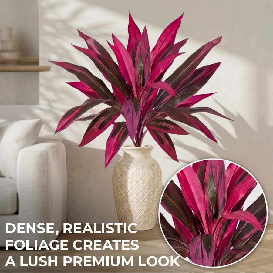 2Pcs Artificial Boston Fern & Dragon's Blood Tree Plants