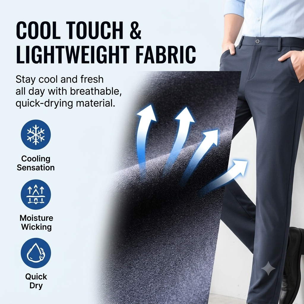 Men's Summer Cooling Stretch Slacks