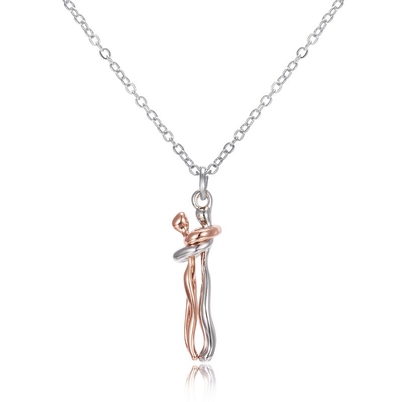 Sweet Embrace Pendant, Adjustable Silver Chain