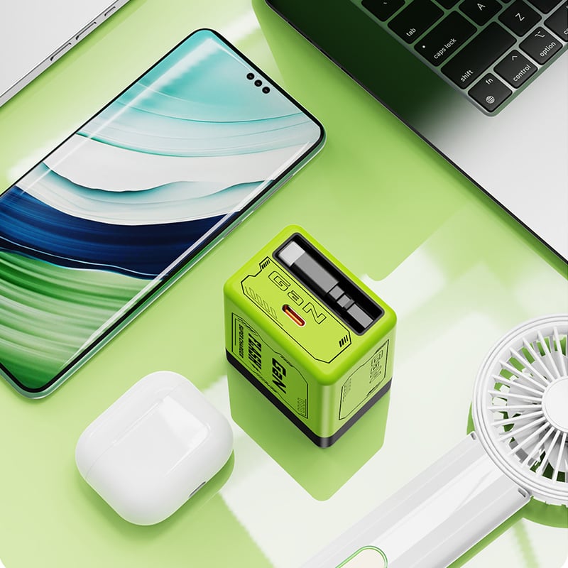 W&O 2-in-1 GaN Compatible with 20W Fast Charger