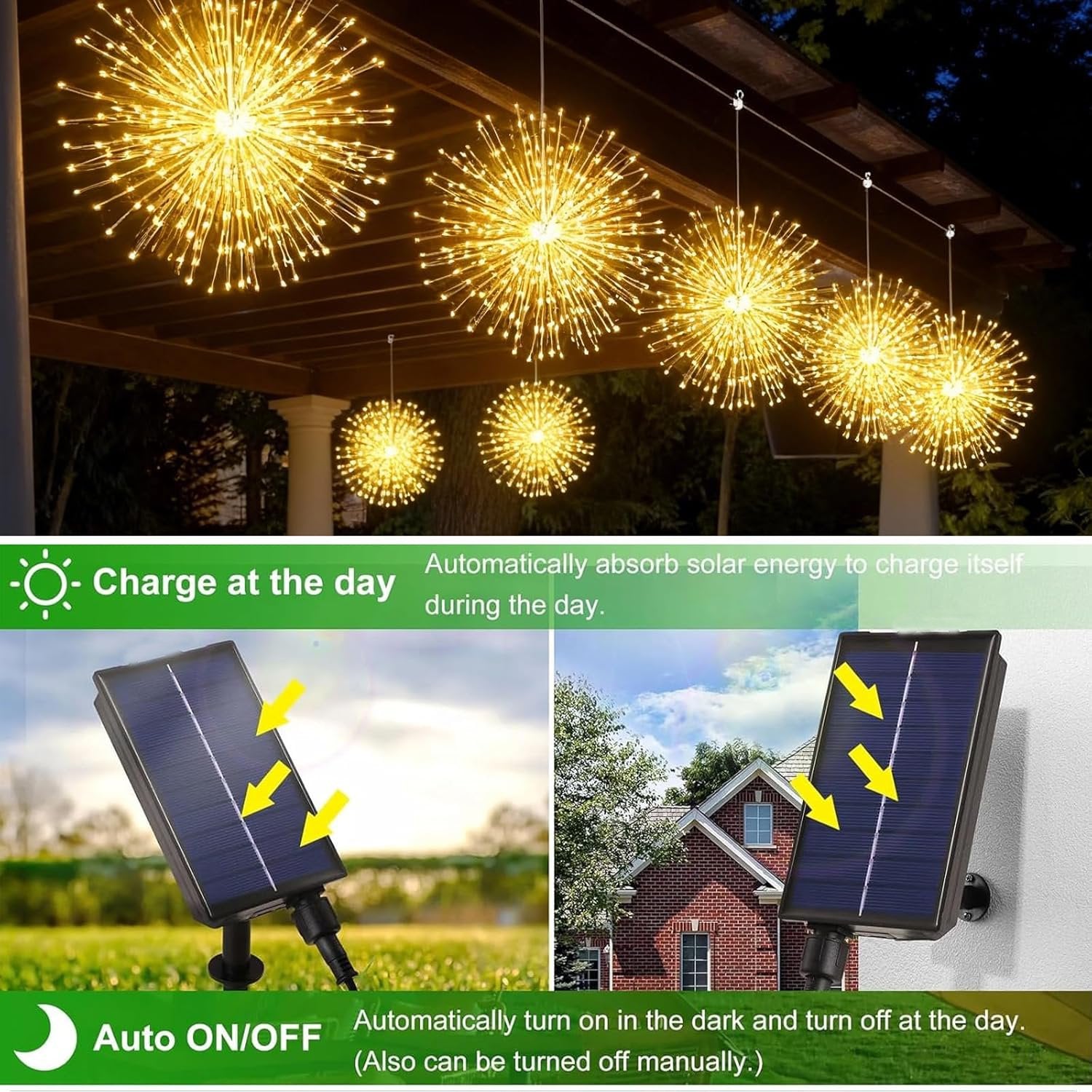 🎆 4-Pack Solar Fireworks Lights