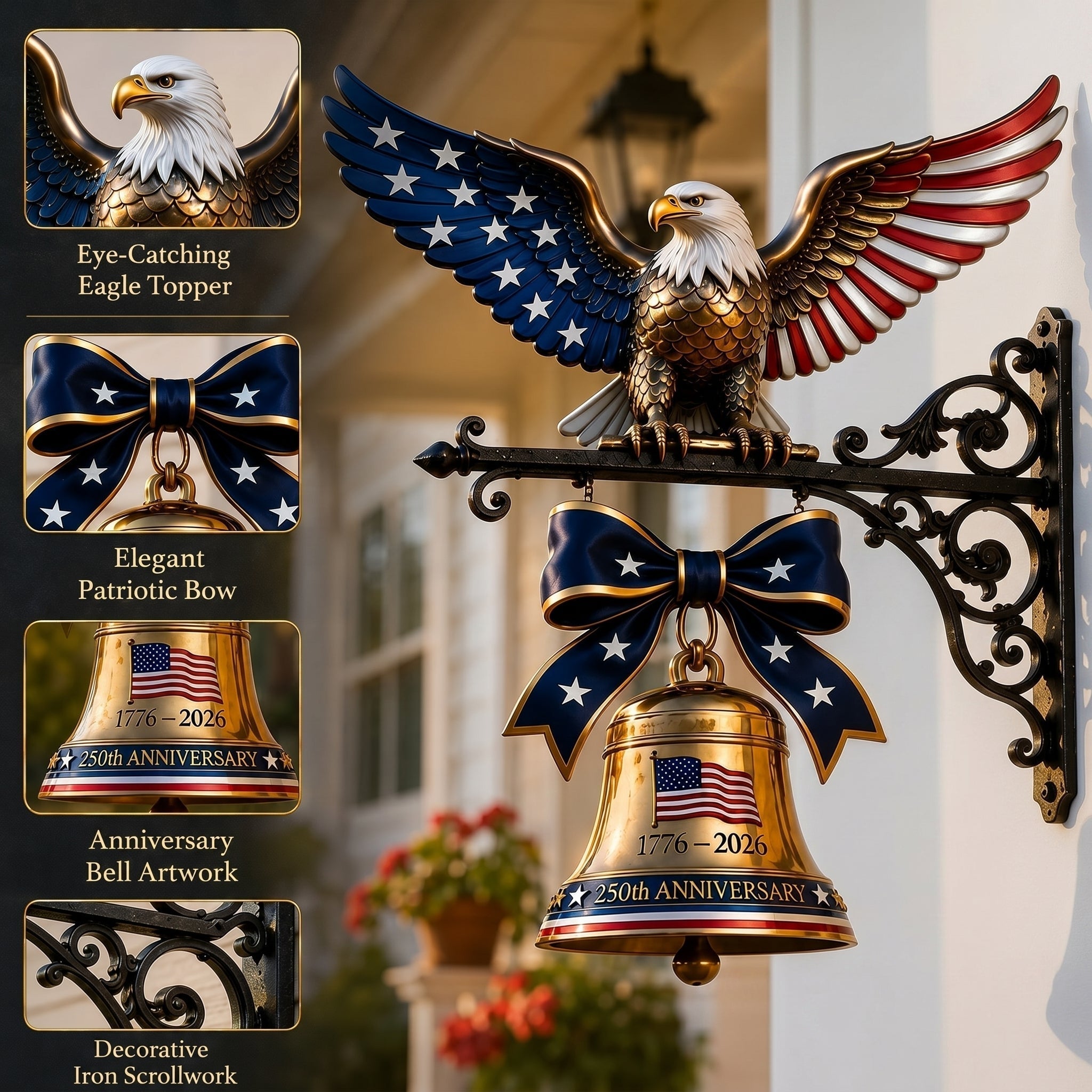 🔔Ring in the Semiquincentennial: 1776-2026 "Spirit of Liberty" Eagle Bell