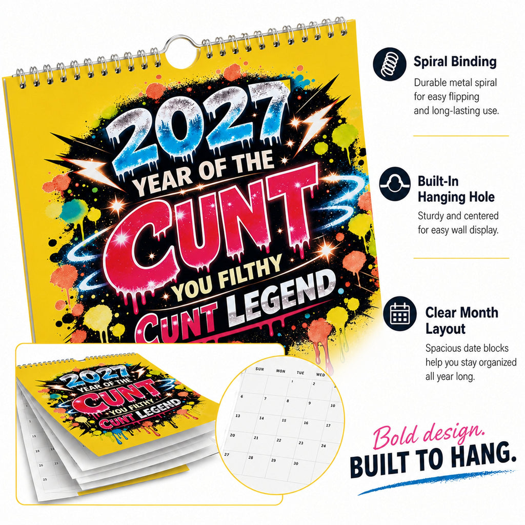 2027 Year of the Cunt Wall Calendar – Bold Graffiti Humor Calendar