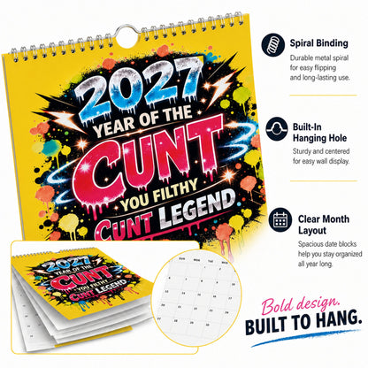 2027 Year of the Cunt Wall Calendar – Bold Graffiti Humor Calendar