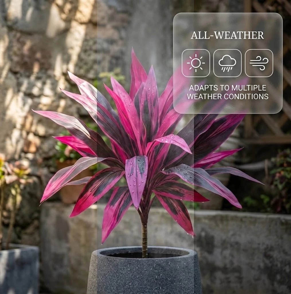 2Pcs Artificial Boston Fern & Dragon's Blood Tree Plants