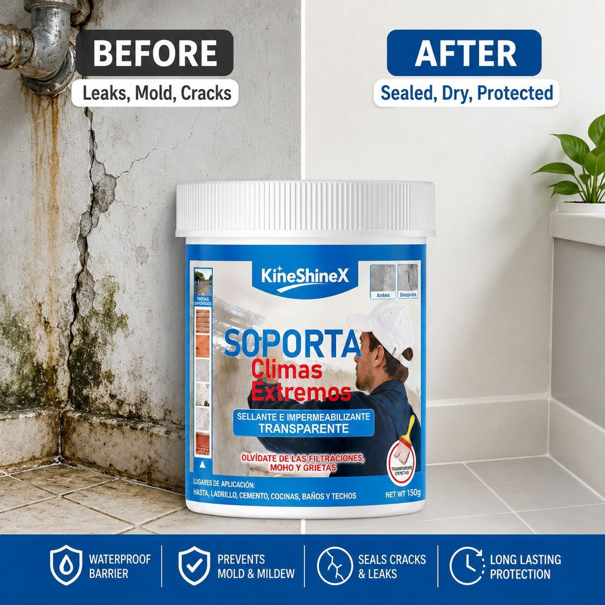Transparent Waterproof Sealant – Flexible Crack Repair for Roofs, Walls & Tiles