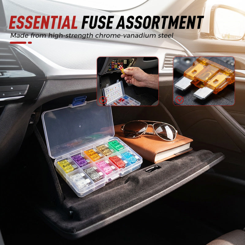 🏆Car Fuse Assortment (300-Piece) | Micro, Mini & Standard Blade Fuses + Fuse Puller | A Must-Have for Your Vehicle
