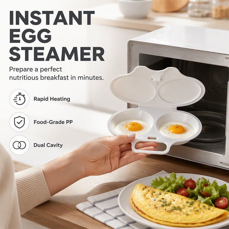 ⏰Microwave Egg Poacher with Lid & Handle