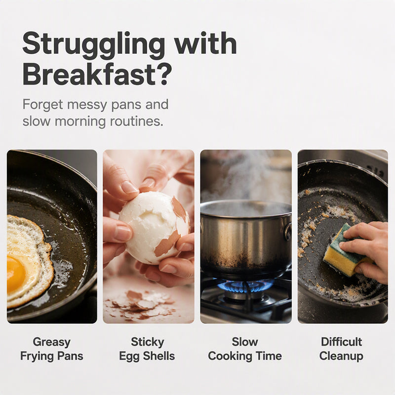⏰Microwave Egg Poacher with Lid & Handle