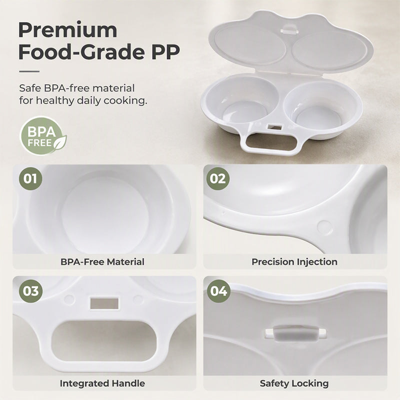 ⏰Microwave Egg Poacher with Lid & Handle