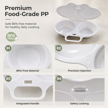 ⏰Microwave Egg Poacher with Lid & Handle