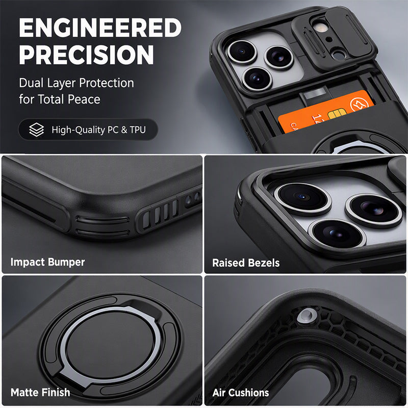 Shockproof Phone Case with Built-In Card Holder – Slim Protective Wallet Case