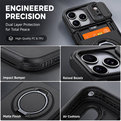 Shockproof Phone Case with Built-In Card Holder – Slim Protective Wallet Case