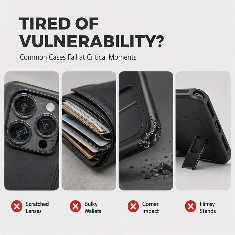 Shockproof Phone Case with Built-In Card Holder – Slim Protective Wallet Case