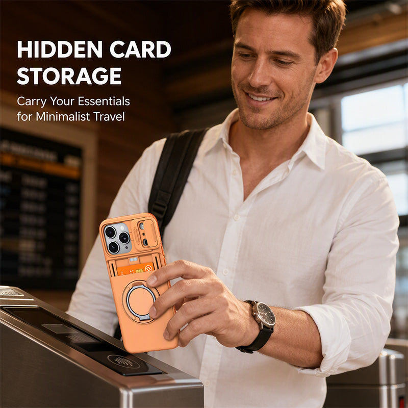 Shockproof Phone Case with Built-In Card Holder – Slim Protective Wallet Case