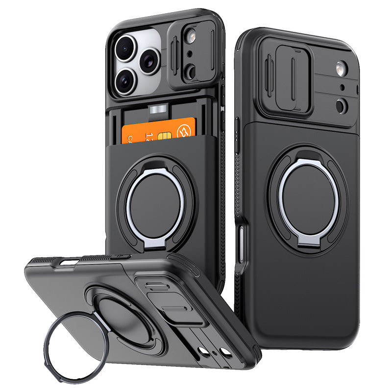 Shockproof Phone Case with Built-In Card Holder – Slim Protective Wallet Case